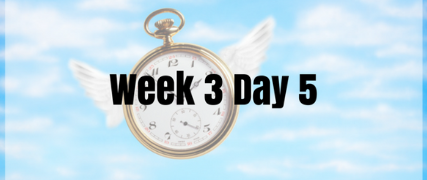 Week 3 Day 5 – Time’s Flying…