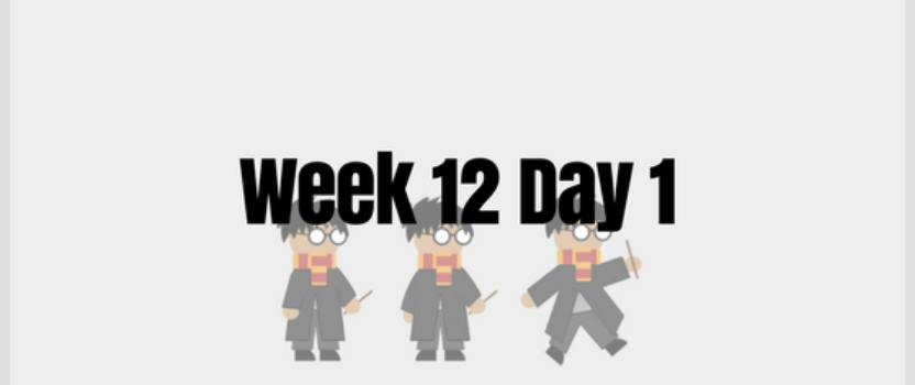 Week 12 Day 1 – He’s animated!