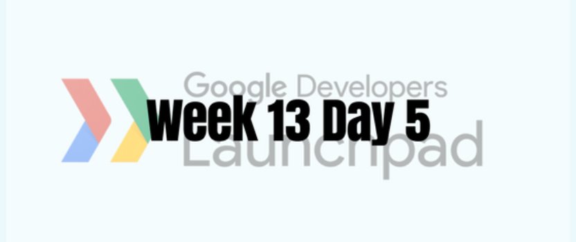 Week 13 Day 5 – Google Co-Working Meetup